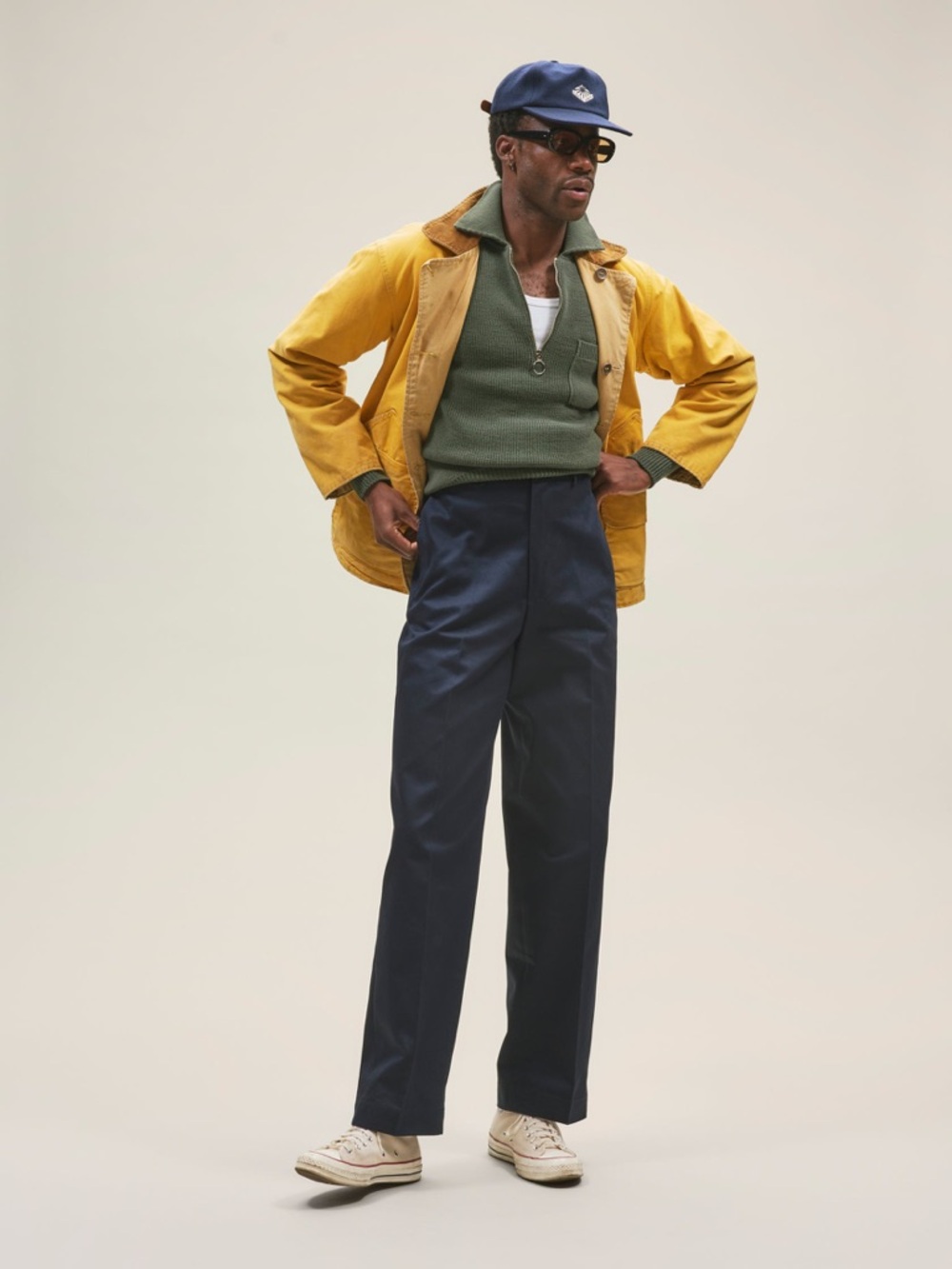 Casatlantic Men’s  Navy Blue “Taza” Cotton Trousers W36 L34